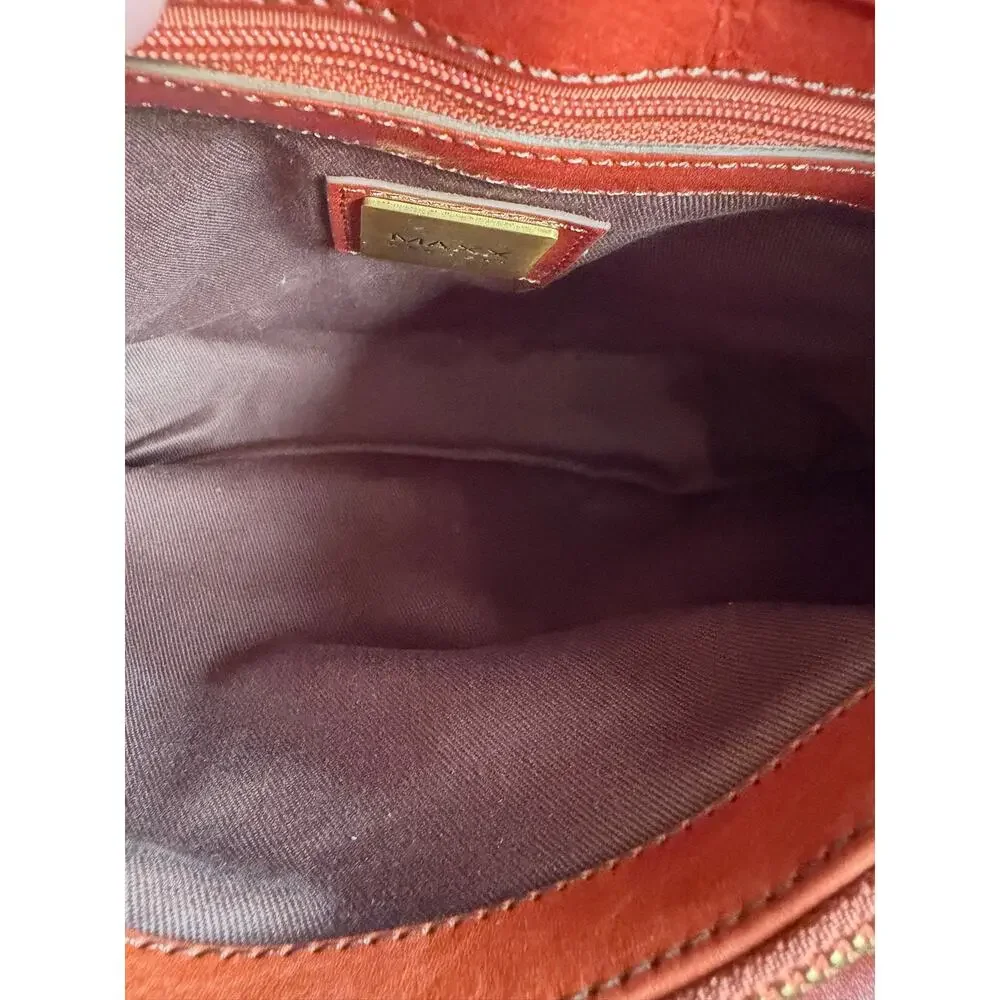 Vintage Maxx New York Hand Purse Leather Cognac Buckle Classic